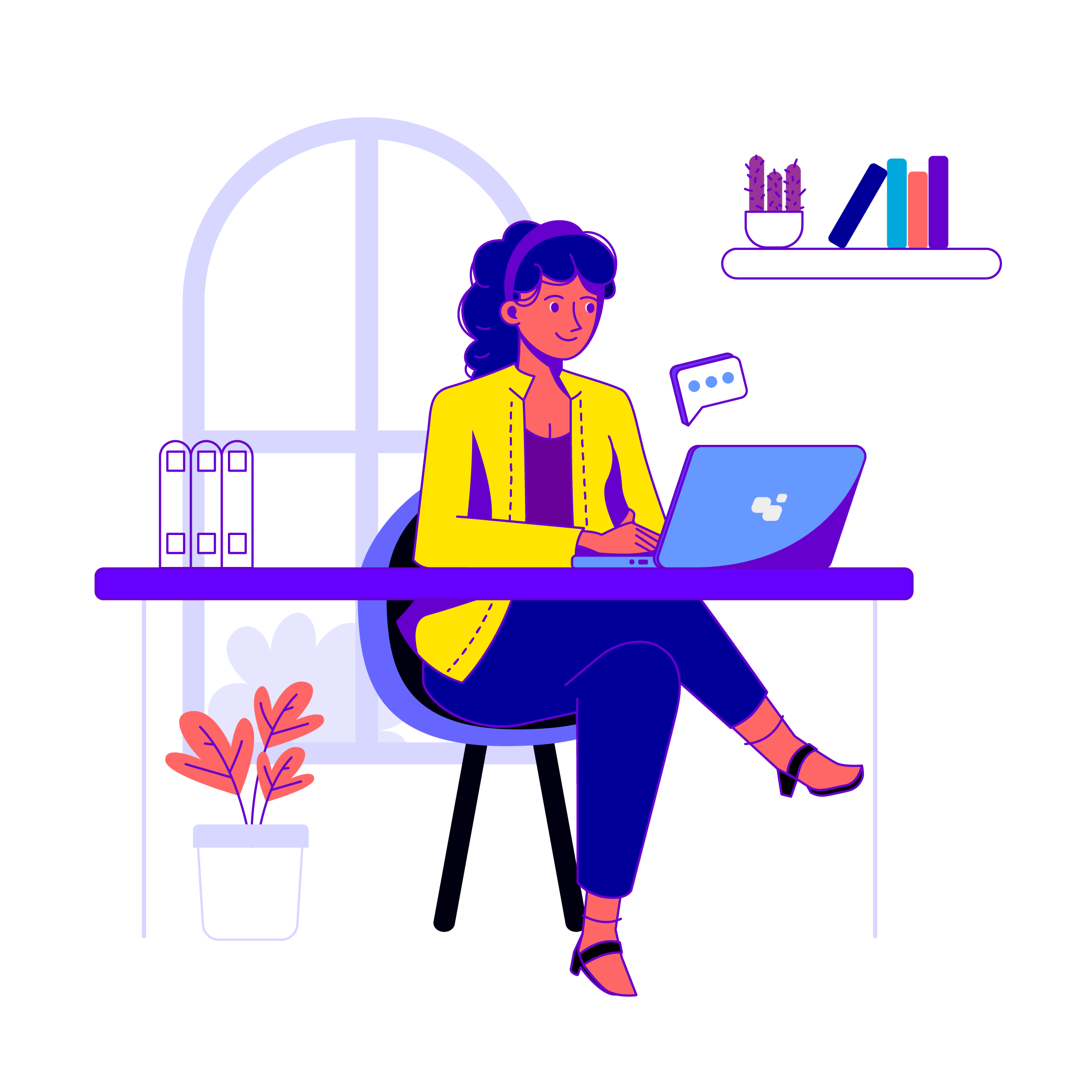 2D Illustration Working Office design figma graphic design ill illustration ui