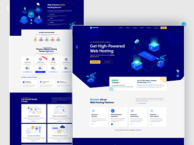 Web Hosting Business Website template 2024 trending ai hosting clean cloud cloud hosting cloud services design domain hosting host hosting website hosting24 isometric modern pricing service ui ux web web hosting website