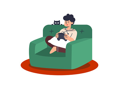 Playing Game🎮 cat illustration design design exploration gaming gaming illustration graphic design illustration playing game playing game illustration