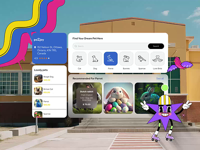 Mixed Reality Pet Hub 🐶 animation ar branding city google glass graphic design illustrations mixed reality app motion graphics ui vr