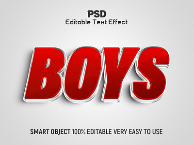 Boys 3D Editable Text Effect Style 3d action 3d dream 3d 3d psd text 3d text 3d text effect action boys boys 3d text effect boys text effect headline psd text psd text effect red text text style title