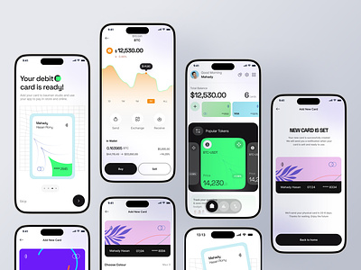 Finance management app v7 banking branding card ui crypto design family banking fintech gradient hilf al interface investment layout minimal product design trending ui ux visual