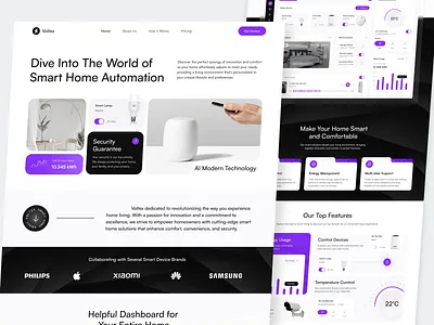 Voltex - Smart Home Landing Page component dashboard landing page home automation home control house management iot product iot website saas saas landing page saas website smart device smart home smart home landing page smart home website smart house smart house landing page smart house website smart iot