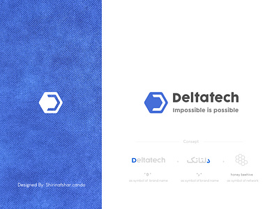 Deltatech - Logo app blue brand identity branding company design dribbble graphic design hexagonal illustrartion logo logo design logotype minimal multi language persian logo shirin afshar technology typography vector