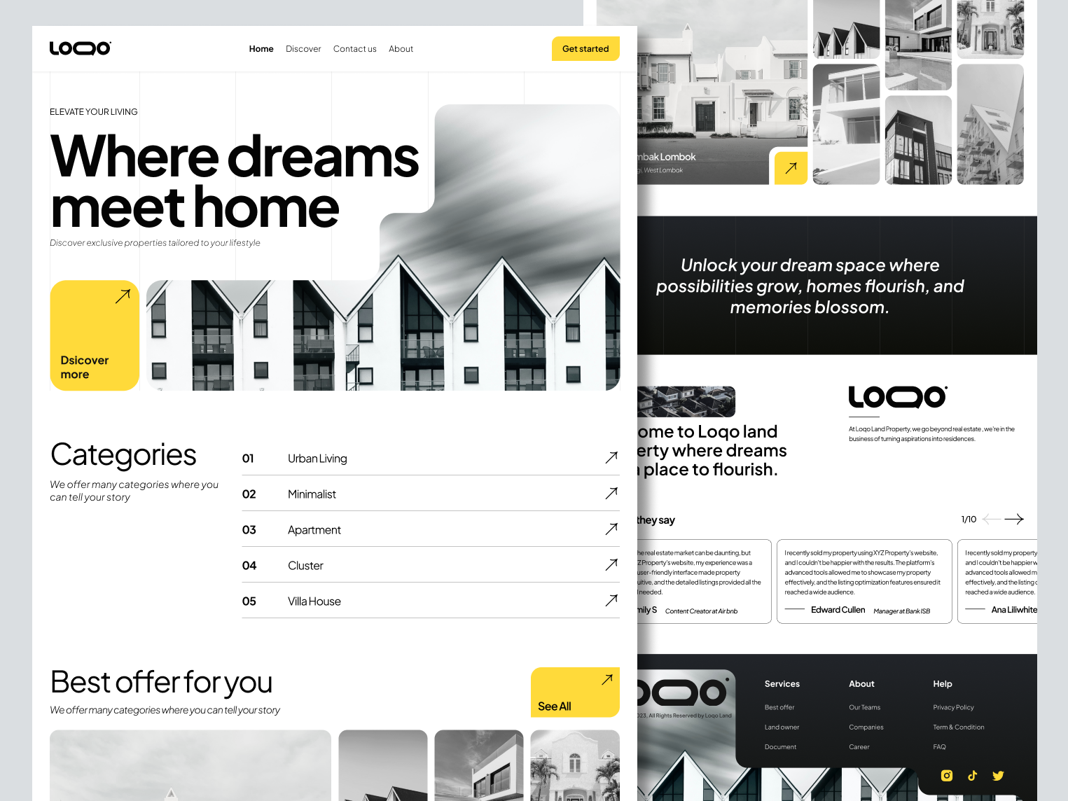 Loqo Home - Real estate landing page by Faisal Kholid on Dribbble