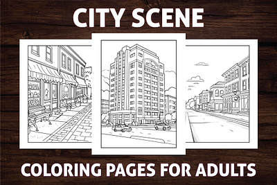 City Scene Coloring Pages for Adults activitybook adult coloring book amazon kdp amazon kdp book design book cover coloring book coloring page coloring pages design graphic design illustration kdp kdp coloring book kdp line art kids coloring book line art paperback book interior ui