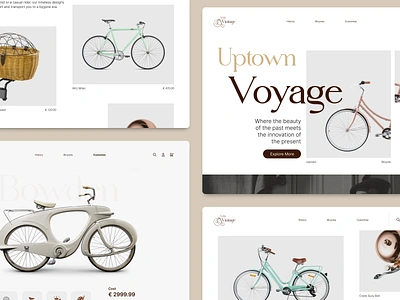 Vintage Bicycle Website Concept bicycle branding classic clean design ecommerce glucode minimalism typograhpy ui ux vintage web website