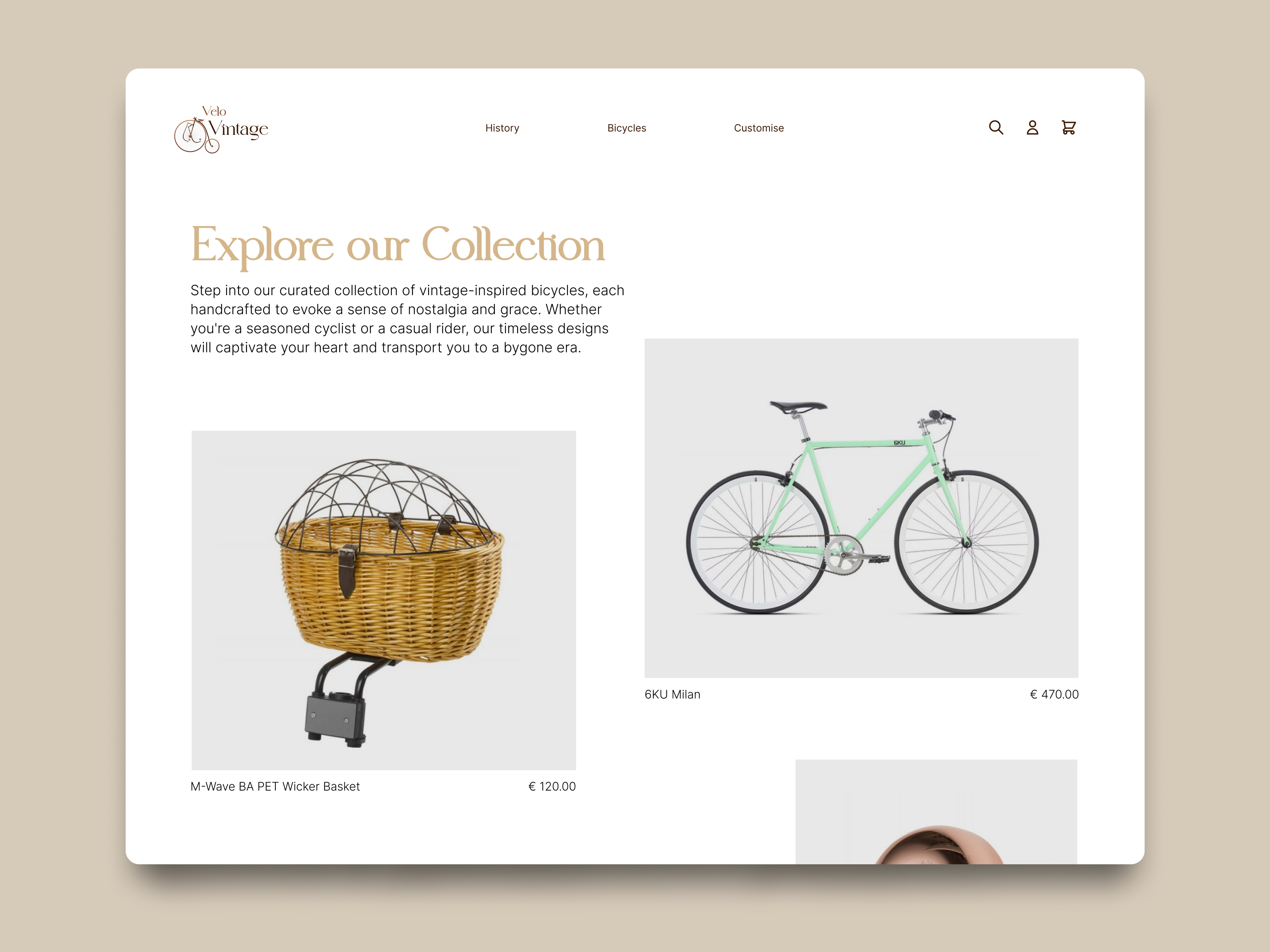 Vintage Bicycle Website Concept by Glucode on Dribbble