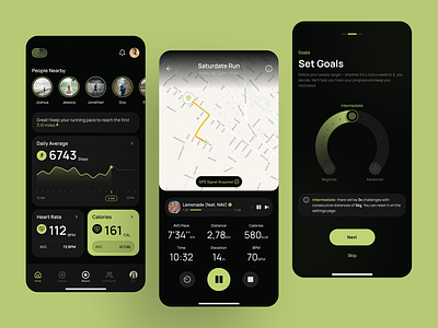 Resonate: Mobile App app app design branding fitness fitness app green health health app mobile app mobile design responsive run running running app sports app