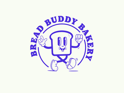 Bread Buddy Bakery: Logo Variations bakery branding cartoon characters cartoon logo cute logo icon logo logo design logotype retro logo rubber hose vintage logo