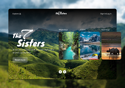 The 7 sisters of India | Travel landing page landing page uiux website