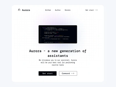 Aurora - Voice Assistant design figma site ui ux web desing web site