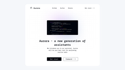 Aurora - Voice Assistant design figma site ui ux web desing web site