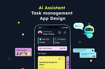 Ai Assistant Task management app UI Design ai ai task management ai task manager ap task management app app design app ui app ui design daily task app figma mobile app mobile app design mobile app ui task management app task manager app ui ui design ux