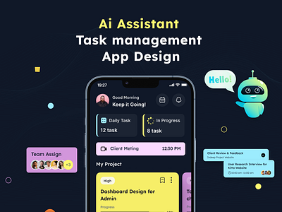 Ai Assistant Task management app UI Design ai ai task management ai task manager ap task management app app design app ui app ui design daily task app figma mobile app mobile app design mobile app ui task management app task manager app ui ui design ux