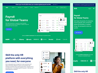 Skill Landing Page HR Platform branding graphic design heroshot landing page landingpagedesign mobiledesign ui web webdesign webpage