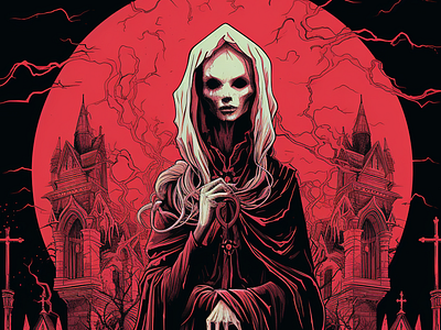 Crimson Cathedral crimson dark dark illustration goth ia illustration red