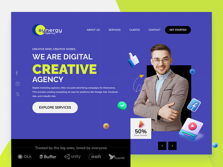 Creative Digital Agency Landing Page Design by Sunil Jadhav on