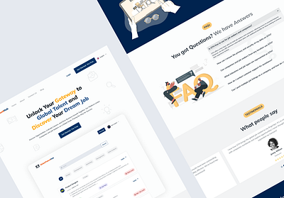 Global talent hub landing page animation landing logo product design ui ux webapp