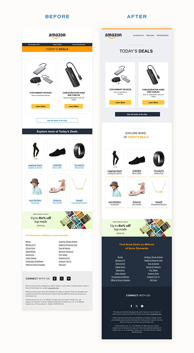 Amazon Email Redesign email design