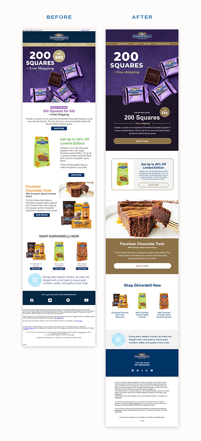Ghirardelli Email Redesign email design