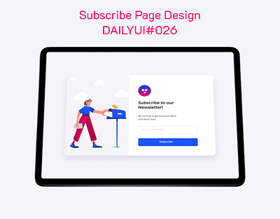 Modal For Subscribe Page Design- DailyUI Day026 dailyui dailyui026 dailyui026subscribepage dailyuichallenge figma landing page product design uiux user interface