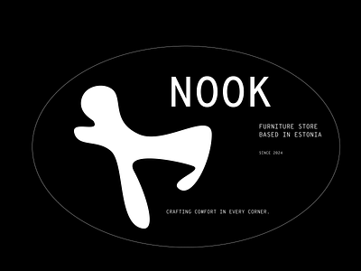Nook's logo, furniture brand abstract brand branding contemporary contrast design eye catching furniture graphic design home identity logo minimalistic modern stylish visual