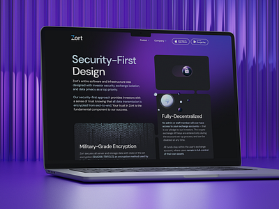 Cryptocurrency Security Solutions Page Design blue crypto cryptocurrency dark figma landing landing page purple security ui web web design webdesign website