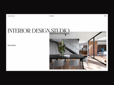 Design concept of interior design studio design minimalism typography ui ux web design