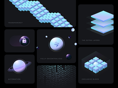 Crypto Security UI Design blue custom dark design diagram elements figma graphic design illustration purple ui web web design webdesign