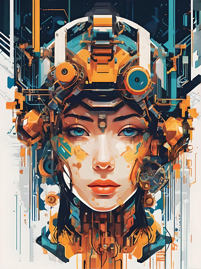 Cyberpunk Futuristic Girl 8 3d animation branding graphic design logo motion graphics