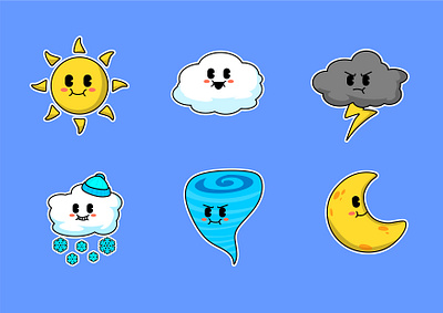 Cartoon Weather Collection cartoon character character design cute design graphic design illustration weather