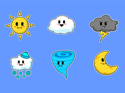 Cartoon Weather Collection cartoon character character design cute design graphic design illustration weather