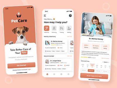 Pet Care App app design dog walking app mobile app mobile app design pet adoption app pet care app pet care app development pet care mobile app ui design uiux