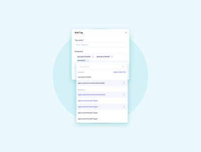 Tag based endpoint filter design product ui ux