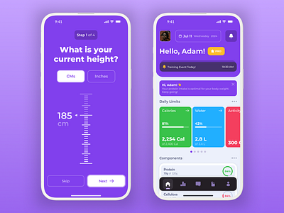 Health and Wellness App application balance calculation calories design food health healthy food interface ios mobile product sport tracker ui ux web web design wellnes app