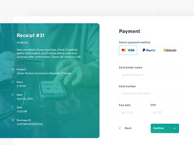 Payment page - Daily UI 02 daily dailyui dailyuichallange interface minimal modern payment payment page ui ux web page