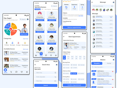 Medical DoctorCare Case Study App Design case study design doctor doctor app doctorcare graphic design illustration medical app design medical case study ui ui design uiux ux ux design