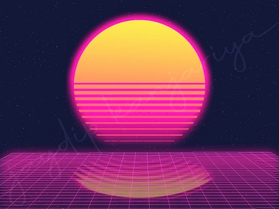 Outrun background graphic design