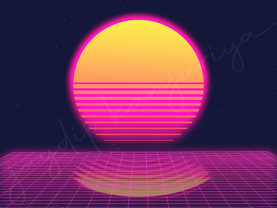 Outrun background graphic design