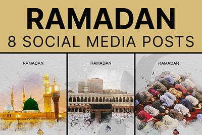 8 Ramadan Social Media Design Posts banner mubarak print ramadan social media post