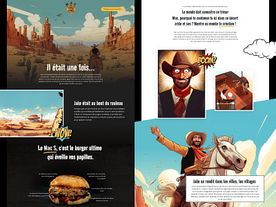 Sacha & Marceau - Website Design belgium blue brown burger comic cowboy design desktop illustration odoo strip ui ux web website western