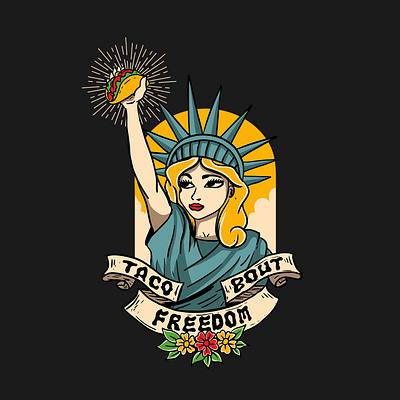 My design for "Taco bout Freedom" in 2023 branding design graphic design illustration illustrator vector