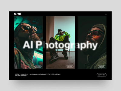 AI Photography / Concept ai ai photography animation design graphic design landing layout midjourney minimal photography ui ux web