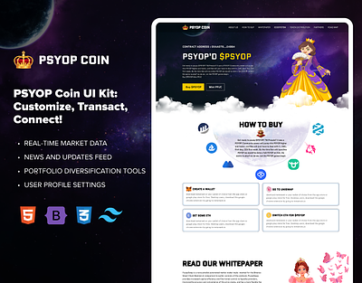 PSYOP Coin HTML & Tailwind CSS Template coin crypto crypto currency cryptocurrency css currency digital money forex investing html html5 meme coin landing psyop psyop meme coin responsive tailwind tailwind template token web template