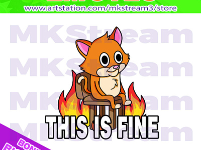 Twitch emotes cat this is fine meme animal animated emotes anime cat cat emote cat emotes cat meme cute design emote emotes fine fire illustration meme pussy sub badge this is fine twitch emotes