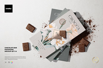 Chocolate Bar Packaging Mockup v.4 box branding creator custom customizable design generator mock up mockup pack package packaging pattern personalized play poker smart object tarot templates