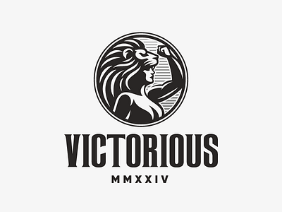Victorious concept design girl illustration lion logo