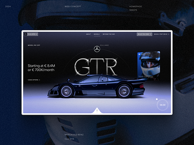 Mercedes-Benz CLK GTR branding car configurator design design exploration desktop ecommerce editorial glk gtr grid hero homepage layout mercedes mobile pdp product design responsive type ui web design