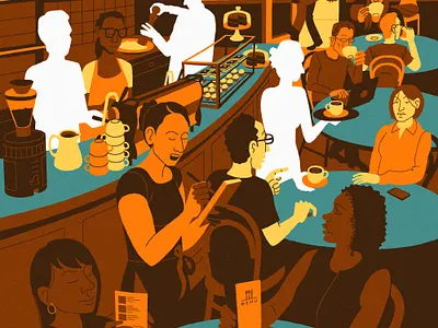 Fifth Wave Cover Illustration cafe cartoon coffee illustration london magazine travel